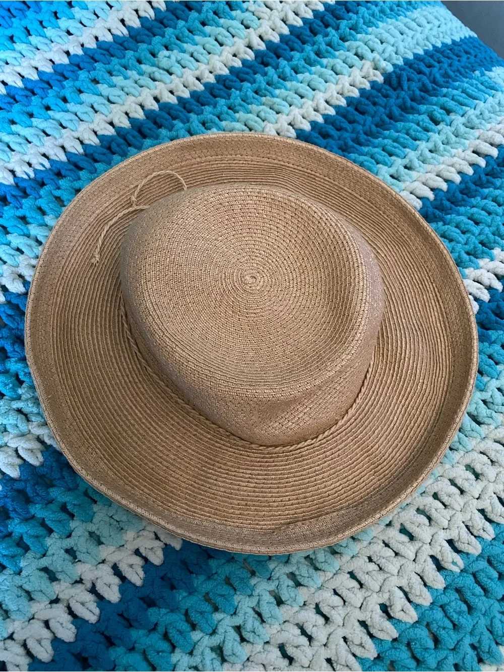 Scala Collezione Handcrafted Paper Braid Straw Sun Hat Beach Boho Neutral OS - Picture 2 of 7